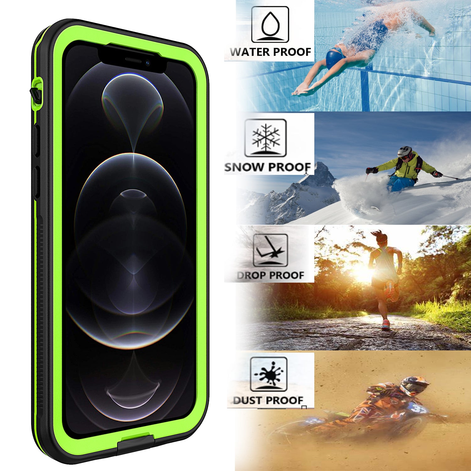 Underwater Diving Phone Case for iPhone 12 Pro 6.1 inch TPU PC PET IP68 Snorkeling Waterproof Phone Cover Underwater Diving Phone Case for iPhone 12 Pro 6.1 inch TPU PC PET IP68 Snorkeling Waterproof Phone Cover